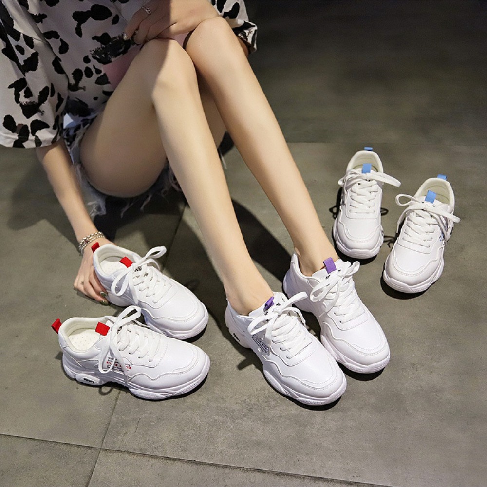 Women Casual Running Shoes Breathable White Flat Sneakers